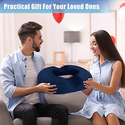 BlissTrends Donut Pillow Seat Cushion, Memory Foam Lifting Cushions(Blue) - color: Blue, size: Large