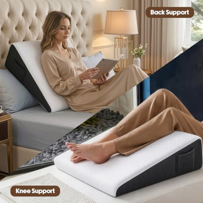 Utopia Bedding Wedge Pillow for Headboard, Memory Foam, 24x24x7 Inch