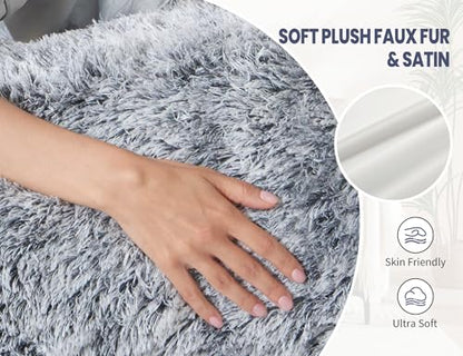 WSOFRLAC Fluffy Full Body Pillow,Long Pillow for Sleep,Gray 20x54 - color: Grey