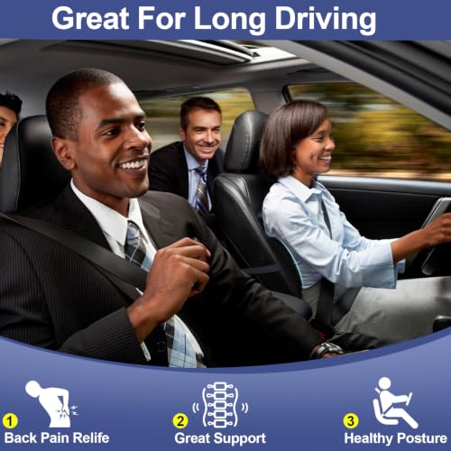 BYMECOST Lumbar Support Pillow for Car, Memory Foam Car Back Cushion - color: Black Breathable 4d Mesh