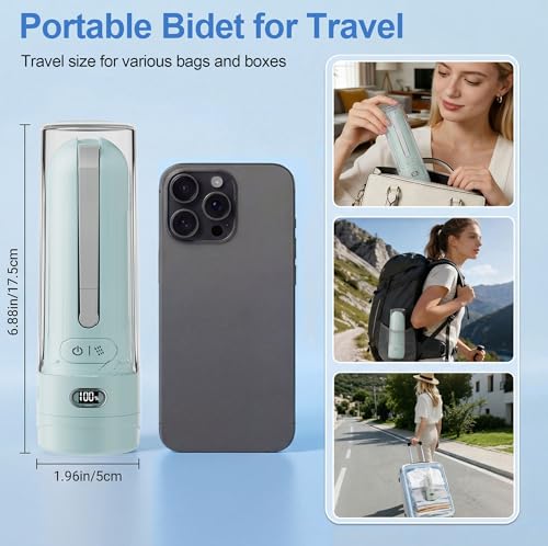 Electric Portable Bidet Toilet Aids Wiper Tool Set, Cyan - color: Cyan
