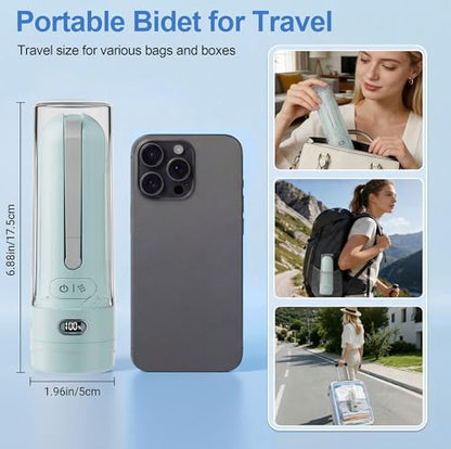 Electric Portable Bidet Toilet Aids Wiper Tool Set, Cyan - color: Cyan