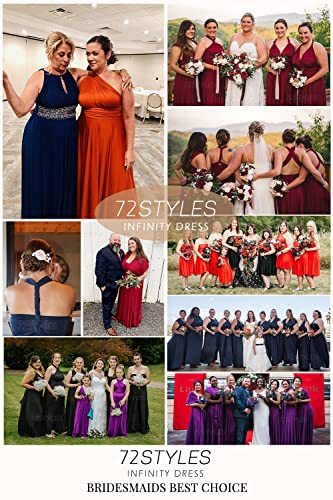 72styles Maxi Infinity Dress for Bridesmaids, Convertible Multi-Way Wrap - color: Charcoal Grey, size: One Size