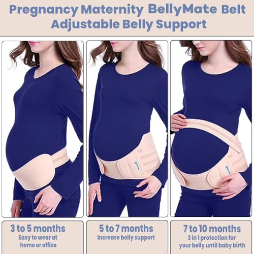 Maternity Support Belt- Adjustable Pregnancy Belly Band for Back & Belly Support (Large) - size: Large