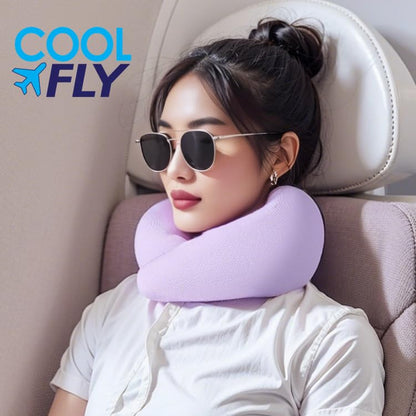 Cool Fly Airplane Travel Pillow Set. Fashion Chic Memory Foam Neck Pillow - color: Purple