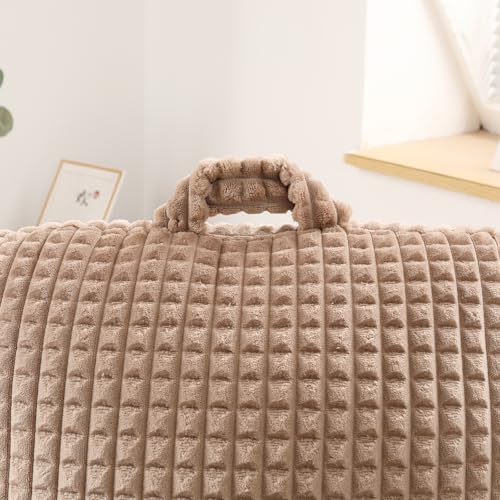 Reading Pillow with Arms for Bed Sitting,Khaki Flannel - color: Khaki, size: Large(19")