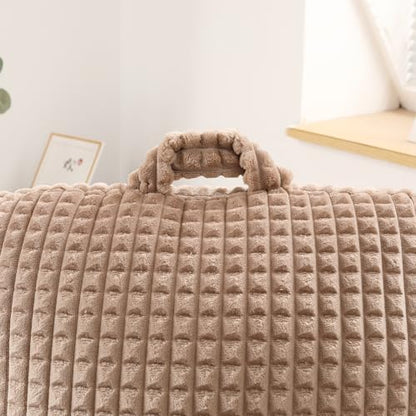 Reading Pillow with Arms for Bed Sitting,Khaki Flannel - color: Khaki, size: Large(19")