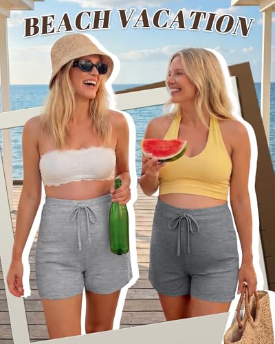 4 Pack Women's Maternity Casual Shorts - color: Mixed Gray, Light Gray, Mixed Black, Black, size: Small