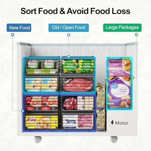 iSPECLE Freezer Organizer Bins - Adjustable Fits Chest Freezers 10-20 Cu Ft - style: 8 Pack Black