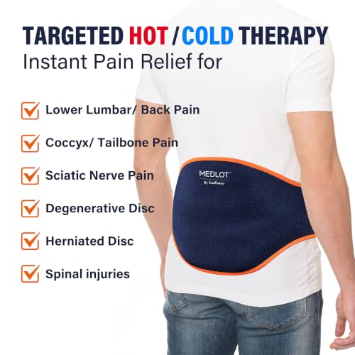 LotFancy Ice Pack Wrap for Lower Back Pain, 2 Gel Packs, Hot Cold Therapy