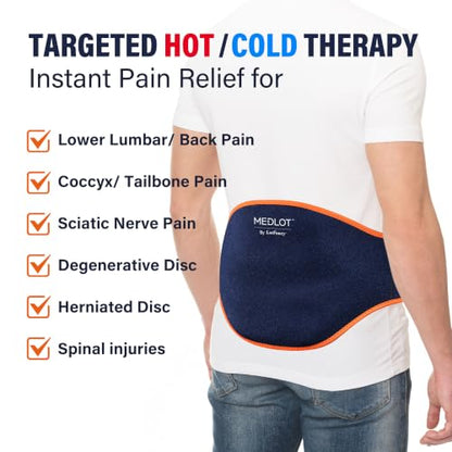 LotFancy Ice Pack Wrap for Lower Back Pain, 2 Gel Packs, Hot Cold Therapy