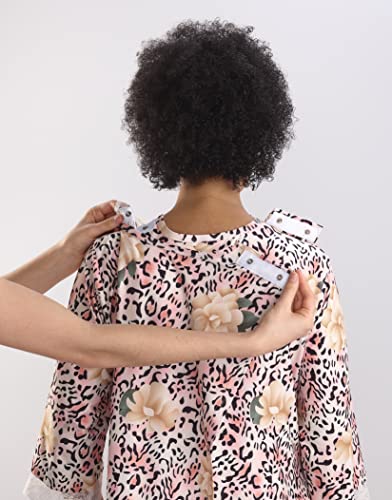 Silverts Women's Adaptive Open Back V-Neck Nightgown, Assisted Dressing - color: Dark Bloom, size: 3X-Large