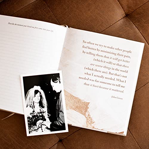 Duncan & Stone Guided Grief Journal with Prompts & Photo Pocket, Sand - color: Sand