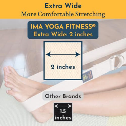 Extra-Wide 2 Inch Cotton Yoga Strap: Stretching, Physical Therapy, Exercise - color: Natural, size: 10 feet