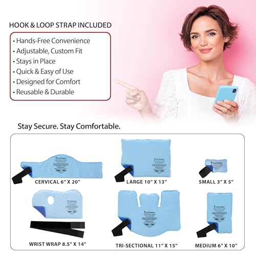 Reusable Hot & Cold Therapy Pack for Knee, Back, Shoulder & Ankle Pain (Medium - 6 x 10 inch) - size: Medium - 6 x 10 Inch