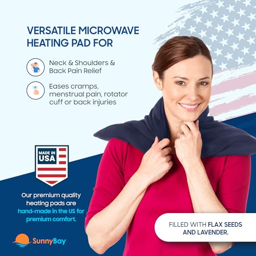 SunnyBay Lavender Extra Large Heating Pad, 10x24 inch, 4 lb, Midnight Blue - color: Lavender Scented Midnight Blue