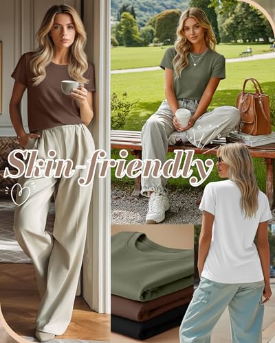 Oakgarden 4 Pack Nursing Breastfeeding Shirts - color: Army Green, Brown, White, Black, size: Medium