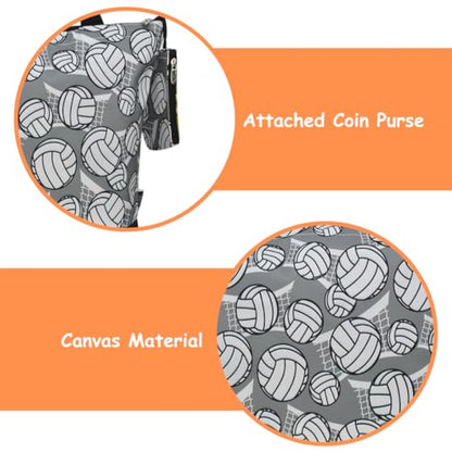 NGIL Medium Canvas Tote Bag with Coin Purse - color: Volleyball-black