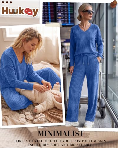Huukeay 2 Piece Postpartum Nursing Sets - color: Blue, size: X-Large