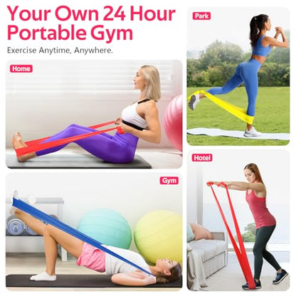 Resistance Bands Set, Exercise Bands for Physical Therapy, Pilates, Yoga - color: 1-Yellow,Red,Blue, size: 6.9FT