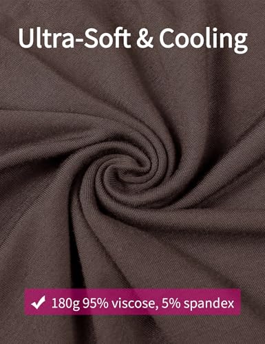Joyaria Bamboo Viscose Cooling Maternity Pajama Shorts,Maternity Clothes - color: Chocolate, size: Medium