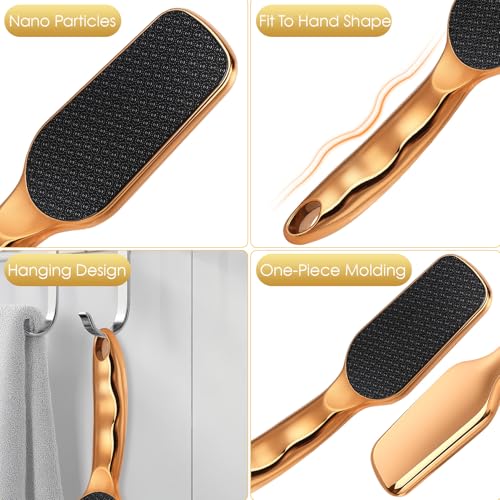 Nano-Glass Foot File Gold, Ergonomic Handle Foot Care Tool - color: Gold