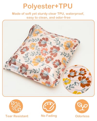 ALVA 3pcs Mess-Proof Travel Pouches,TSA Approved Toiletry Bag,Makeup Bag - color: Flower