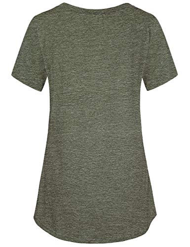 Quinee Women's Casual Button Side Nursing Tops Maternity Breastfeeding Tunic - color: Olive Green1, size: Small
