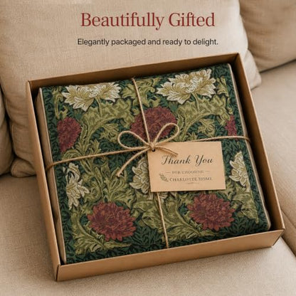 William Morris Chrysanthemum Multi Tapestry Throw Pillow Cover 16 x 16 in - color: Chrysanthemum Multi