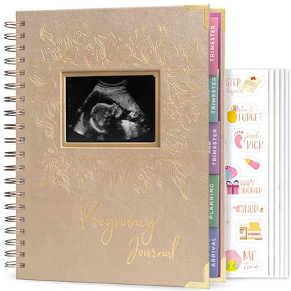 Clever Fox Pregnancy Journal, Expecting First Time Mom Planner Pearl - color: Pearl, size: 9" x 10.5" SonoFrame Edition