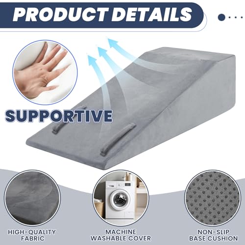 Arc-Designed Leg Elevation Pillow for After Surgery – 9.5" Height Knee Replacement Recovery Aid, Bone Foam Knee Surgery Pillow for Hip & Ankle Pain Relief, 29.5" x 13" x 9.5" - size: Basic-layer