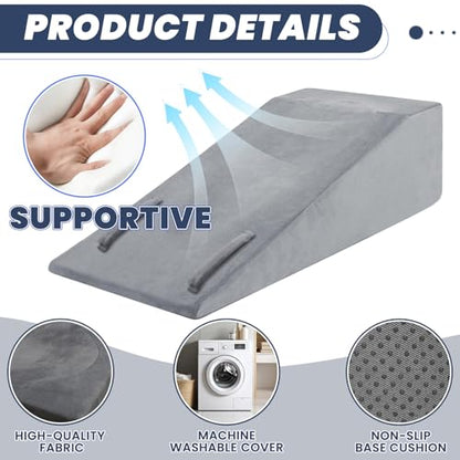 Arc-Designed Leg Elevation Pillow for After Surgery – 9.5" Height Knee Replacement Recovery Aid, Bone Foam Knee Surgery Pillow for Hip & Ankle Pain Relief, 29.5" x 13" x 9.5" - size: Basic-layer