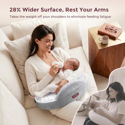 Momcozy Cozylite Nursing Pillow for Breastfeeding - Supportive Memory Foam - color: Cozylite -Grey