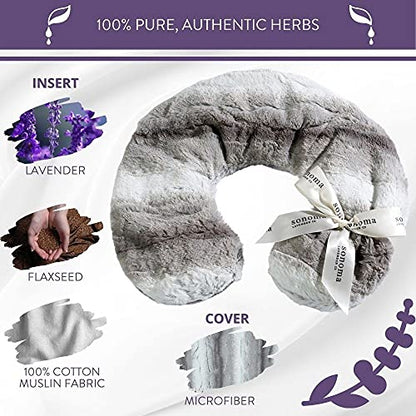 Sonoma Lavender Luxury Lavender Neck Pillow, Angora Platinum - color: Angora Platinum