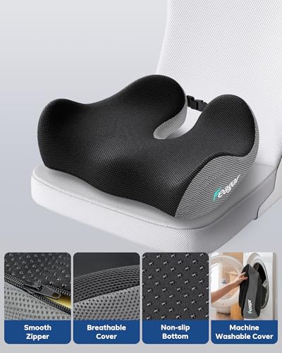 Seat Cushion - Memory Foam Ergonomic Seat Cushion -for Long Sitting - color: Gray