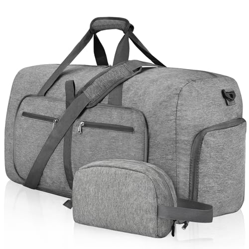 Felipe Varela Foldable Duffle Bag for Travel Weekend Overnight Gym Camping - color: C Gray, size: 115L