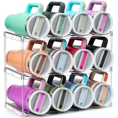 Premium Water Bottle Organizer for Stanley 40OZ & Various Bottles, Tumblers - size: 3 Tier for 12