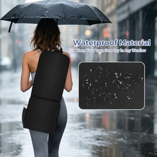 COOLBEBE Yoga Bag for Women with Side Mesh Pockets & Wet Dry Compartment - color: Black