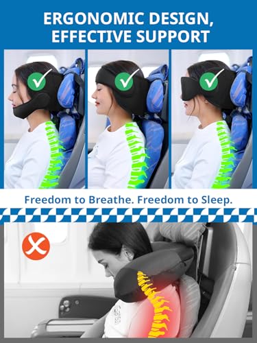 SARISUN Travel Pillow with Chin Strap for Different Seats, Stable Support - color: Pink
