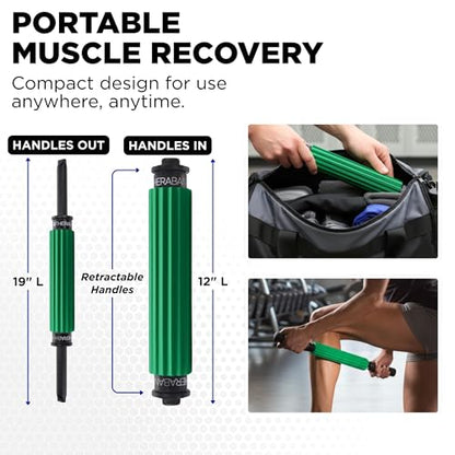 THERABAND Roller Massager+, Muscle, Fascia, Body Massage Tool, Back, 19" - style: Portable