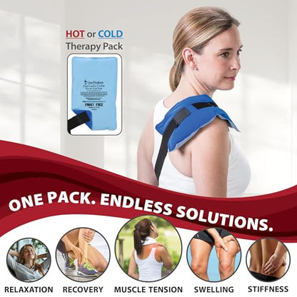 Reusable Hot & Cold Therapy Pack for Knee, Back, Shoulder & Ankle Pain (Medium - 6 x 10 inch) - size: Medium - 6 x 10 Inch