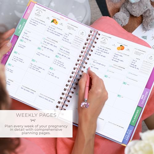 Clever Fox Pregnancy Journal, Expecting First Time Mom Planner Lavender - color: Lavender, size: 9" x 10.5" SonoFrame Edition