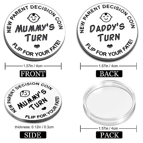 Funny Double Sided New Parents Decision Coin Pregnancy Gifts - color: Style A-Silver