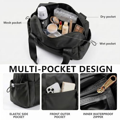 Mini Waterproof Gym Duffel travel Bag for Women(Black) - color: Black