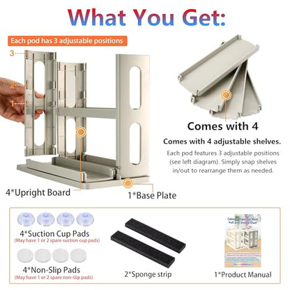 Medicine Organizer 2 Three-Decker Shelves Cabinet, Storage Rack Organizer - color: Dust Gray