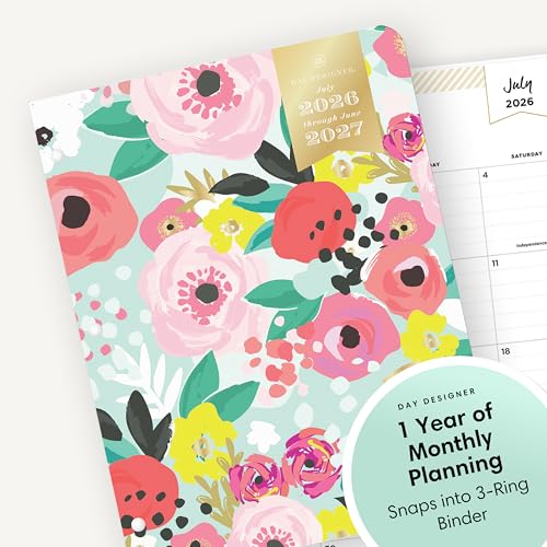 Blue Sky 2026-2027 Monthly Academic Planner, 8.5"x11", Secret Garden Mint