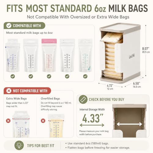 Breast Milk Bag Organizer with Aluminum Freeze Tray, FIFO Storage