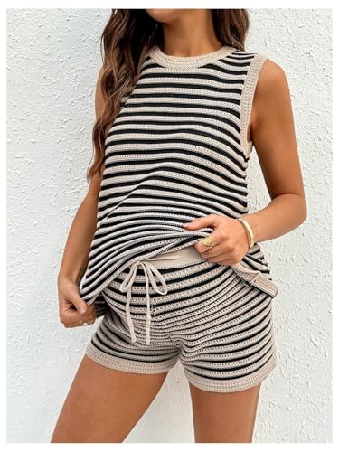 SOLY HUX Women's Maternity Striped Knit 2 Piece Outfits - color: Multicoloured Striped, size: Medium