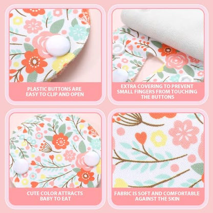 Breling 18 Pack G Tube Button Covers for Kids, Gtube Pads, Flower