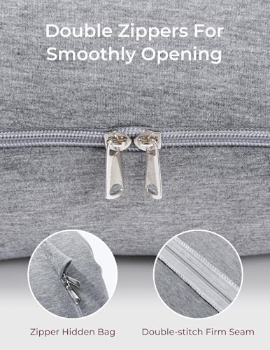Momcozy Soft Knit Pregnancy Pillow Cover, U Shaped Maternity Pillowcase - color: U Shape-soft Knit-grey
